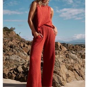 NWT Free People Adelaide Sweater Set - Chili Oil
